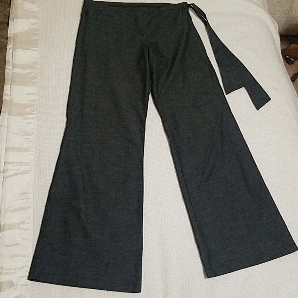 Beso wide leg sailor grey dress pants with tie 8